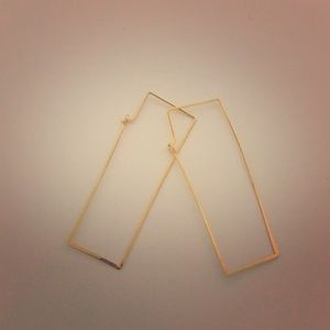Gold Rectangular Hoop Earrings